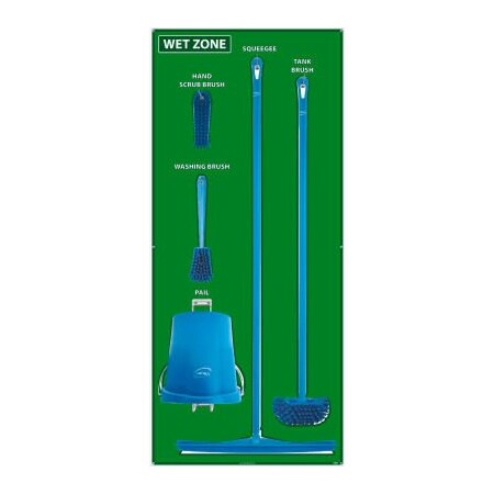 National Marker Co National Marker Wet Zone Shadow Board Combo Kit, Green/White, 68 X 30, Aluminum - SBK117AL